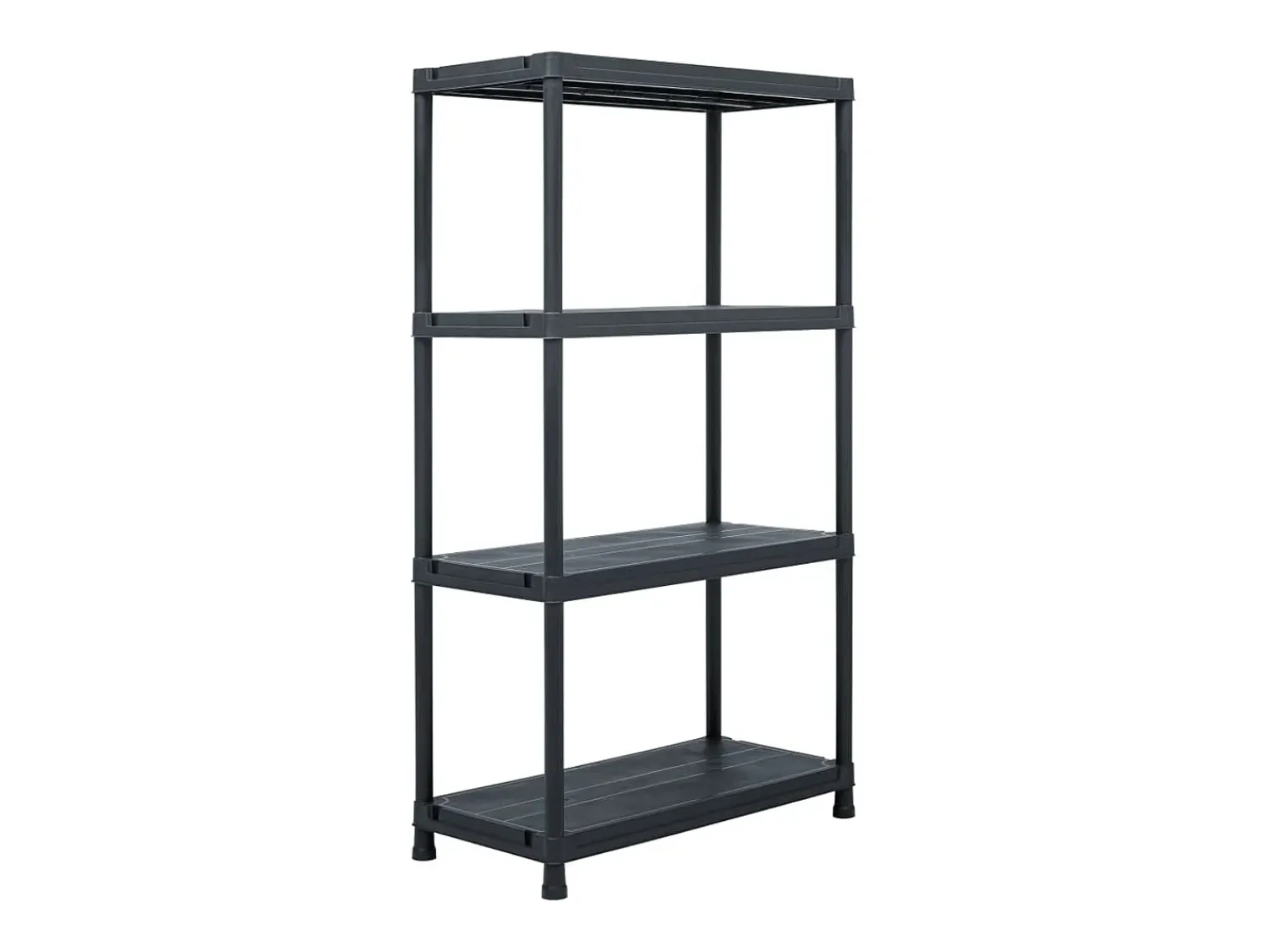 Prateleira|Helloshop26 Conjunto de 2 prateleiras de armazenamento 60 x 30 x 138 cm plástico 02_0000670 Preto
