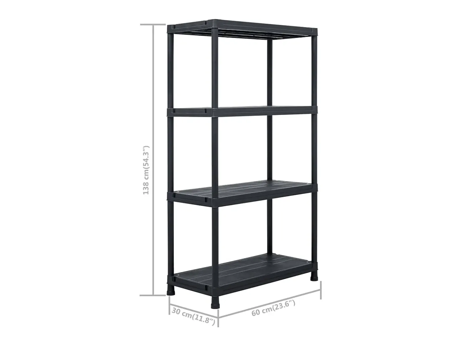 Prateleira|Helloshop26 Conjunto de 2 prateleiras de armazenamento 60 x 30 x 138 cm plástico 02_0000670 Preto