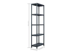 Online Helloshop26 Conjunto de 2 prateleiras de armazenamento capacidade de 125 kg 60 x 30 x 180 cm plástico 02_0000666 Preto