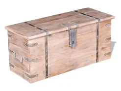 Acessórios De Arrumação* Conjunto de arcas de arrumação 2 pcs madeira maciça de acácia PT609526 Castanho