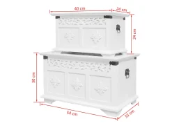 Acessórios De Arrumação|vidaxl Conjunto de arcas de arrumação 2 pcs Branco