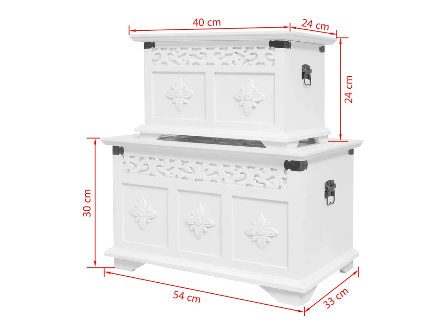 Acessórios De Arrumação|vidaxl Conjunto de arcas de arrumação 2 pcs Branco