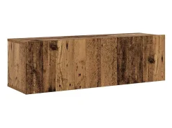 New vidaxl Conjunto de armário TV 8 peças montado na parede madeira velha Castanho