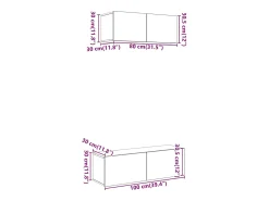 Discount vidaxl Conjunto de armário TV de parede 2 pcs madeira madeira velha Castanho
