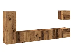 vidaxl Conjunto de armário TV de parede 5 pcs madeira madeira velha^ Móvel De Tv