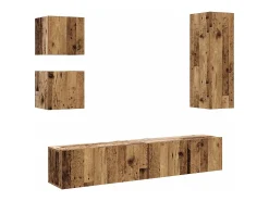 vidaxl Conjunto de armário TV de parede 5 pcs madeira madeira velha^ Móvel De Tv