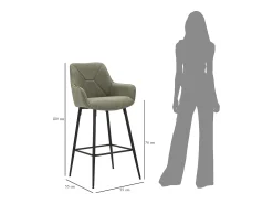 CONJUNTO DE BANCO DE BAR CINZA 2 PCS CM 55X55X109^ Banco