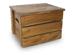 Acessórios De Arrumação| Conjunto de caixas de arrumação 2 pcs madeira reciclada maciça PT827944 Castanho