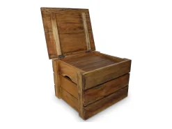 Acessórios De Arrumação| Conjunto de caixas de arrumação 2 pcs madeira reciclada maciça PT827944 Castanho