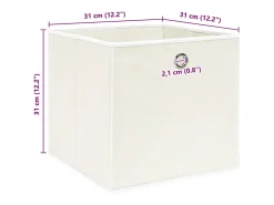 Acessórios De Arrumação|vidaxl Conjunto de Caixas de Arrumação em Tecido - 4 Peças de 32x32x32 cm Branco