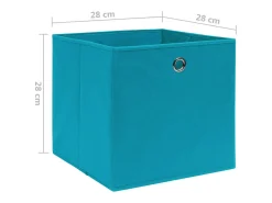 Acessórios De Arrumação*vidaxl Conjunto de Caixas de Arrumação Dobráveis em Tecido Azul-Bebé - 4 Peças 28x28 cm Azul turquesa