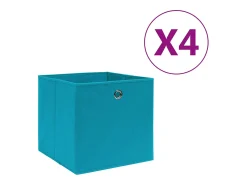 Acessórios De Arrumação*vidaxl Conjunto de Caixas de Arrumação Dobráveis em Tecido Azul-Bebé - 4 Peças 28x28 cm Azul turquesa