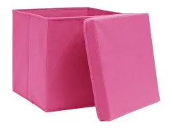Acessórios De Arrumação*vidaxl Conjunto de Caixas de Arrumação com Tampa - 10 Peças 32x32x32 cm Rosa