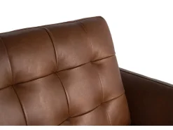 Sofá|Giner y colomer Conjunto de canapés para 3 pessoas em couro estilo vintage com pés de metal. Castanho