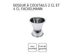 Best Fackelmann Conjunto de cocktail inox 750 ml com doseador dupla face 2/4 cl e 3 colheres-canudos 18 cm Cinzento