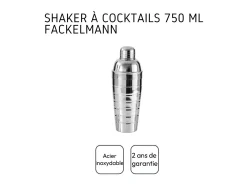 Best Fackelmann Conjunto de cocktail inox 750 ml com doseador dupla face 2/4 cl e 3 colheres-canudos 18 cm Cinzento