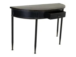 Consola| Conjunto de console de metal para hall de entrada com 1 gaveta. Preto