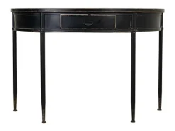 Consola| Conjunto de console de metal para hall de entrada com 1 gaveta. Preto