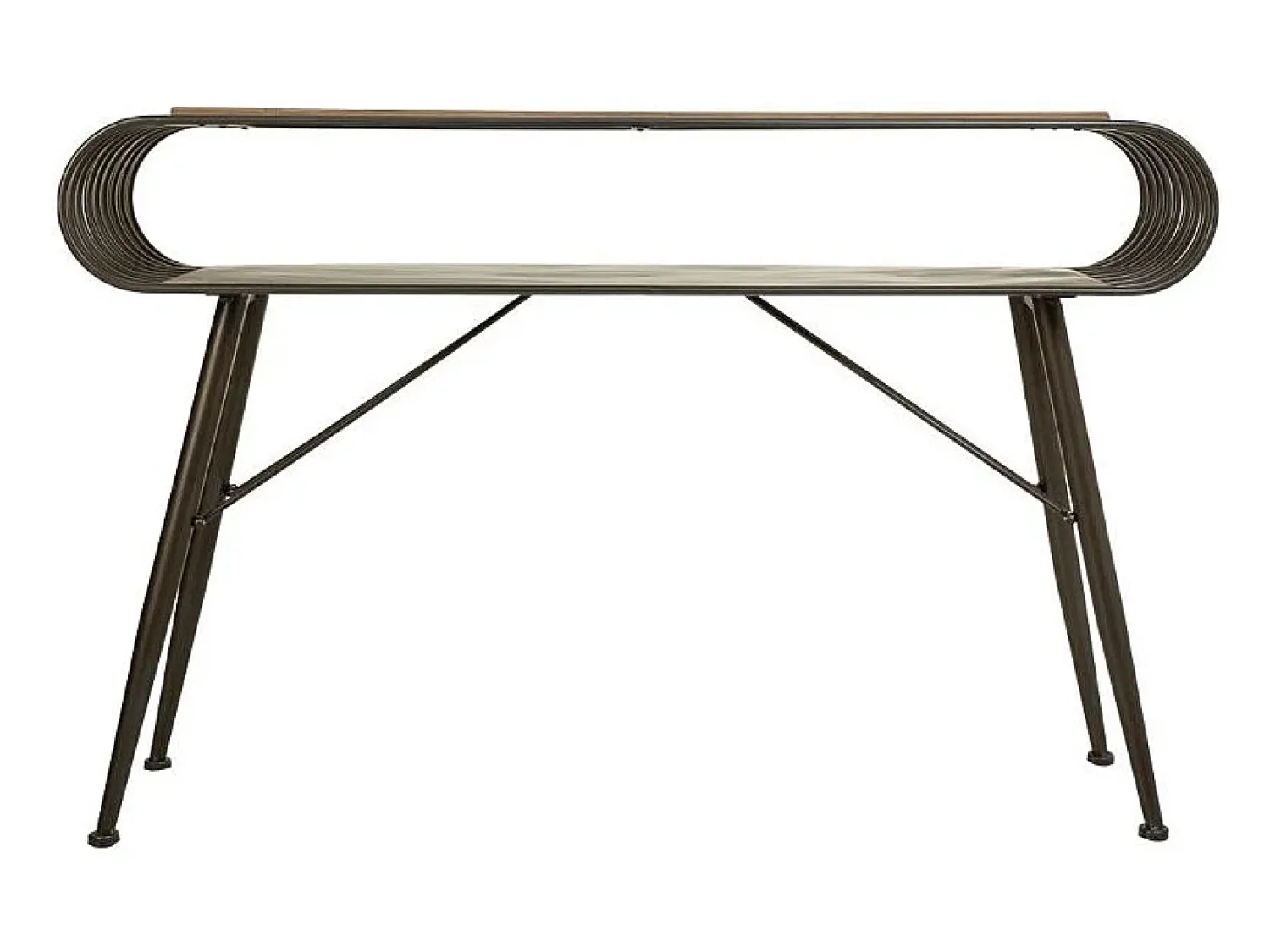 Consola* Conjunto de corredor em madeira marrom e metal Castanho