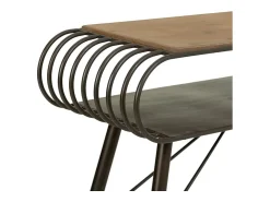Consola* Conjunto de corredor em madeira marrom e metal Castanho