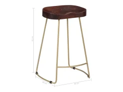 Banco|Helloshop26 Conjunto de dois bancos de bar de design exclusivo assento em madeira maciça de mangueira 1202101 Castanho