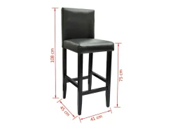 Best Mobikasa Conjunto de dois bancos de bar de design com assentos em couro sintético 1202057 Preto
