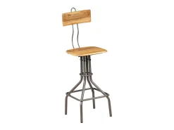 Banco|Helloshop26 Conjunto de dois bancos de bar de design exclusivo cadeiras e assentos em madeira maciça de teca reciclada 1202129 Multicor