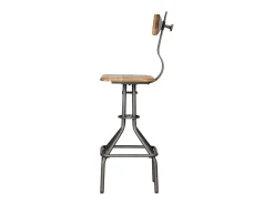 Banco|Helloshop26 Conjunto de dois bancos de bar de design exclusivo cadeiras e assentos em madeira maciça de teca reciclada 1202129 Multicor