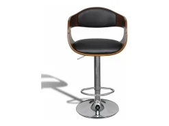 Banco*Mobikasa Conjunto de duas banquetas de bar de design assento com encosto couro sintético 1202186 Preto