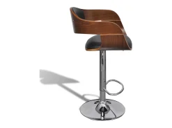 Banco*Mobikasa Conjunto de duas banquetas de bar de design assento com encosto couro sintético 1202186 Preto