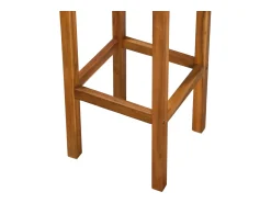 Banco*Mobikasa Conjunto de duas banquetas de bar de design exclusivo assento em madeira maciça de acácia 1202048 Castanho