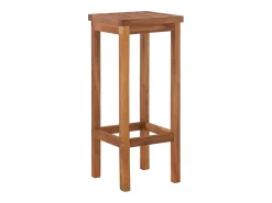 Banco*Mobikasa Conjunto de duas banquetas de bar de design exclusivo assento em madeira maciça de acácia 1202048 Castanho