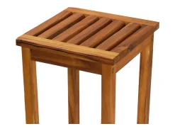 Banco*Mobikasa Conjunto de duas banquetas de bar de design exclusivo assento em madeira maciça de acácia 1202048 Castanho