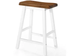 Mobikasa Conjunto de duas banquetas de bar de design assento em madeira maciça 1202055^ Banco
