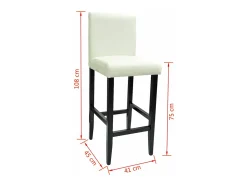 Clearance Mobikasa Conjunto de duas banquetas de bar de design cadeira com assento em couro sintético branco 1202148 Preto