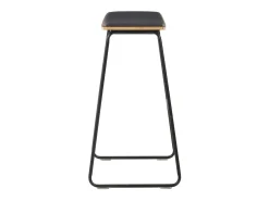 Mobikasa Conjunto de duas banquetas de bar de design assento sintético preto estrutura de aço 1202099^ Banco