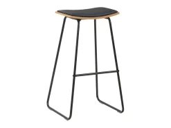 Mobikasa Conjunto de duas banquetas de bar de design assento sintético preto estrutura de aço 1202099^ Banco