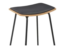 Mobikasa Conjunto de duas banquetas de bar de design assento sintético preto estrutura de aço 1202099^ Banco