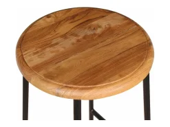 Best Mobikasa Conjunto de duas banquetas de bar de design assento em madeira maciça de teca marrom 1202160 Castanho