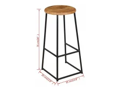 Best Mobikasa Conjunto de duas banquetas de bar de design assento em madeira maciça de teca marrom 1202160 Castanho