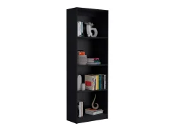Biblioteca|TuHome Conjunto de estante de escritório em melamina de 3 peças com prateleiras, 180.6 cm X 188.4 cm X 29.9 cm , Preto