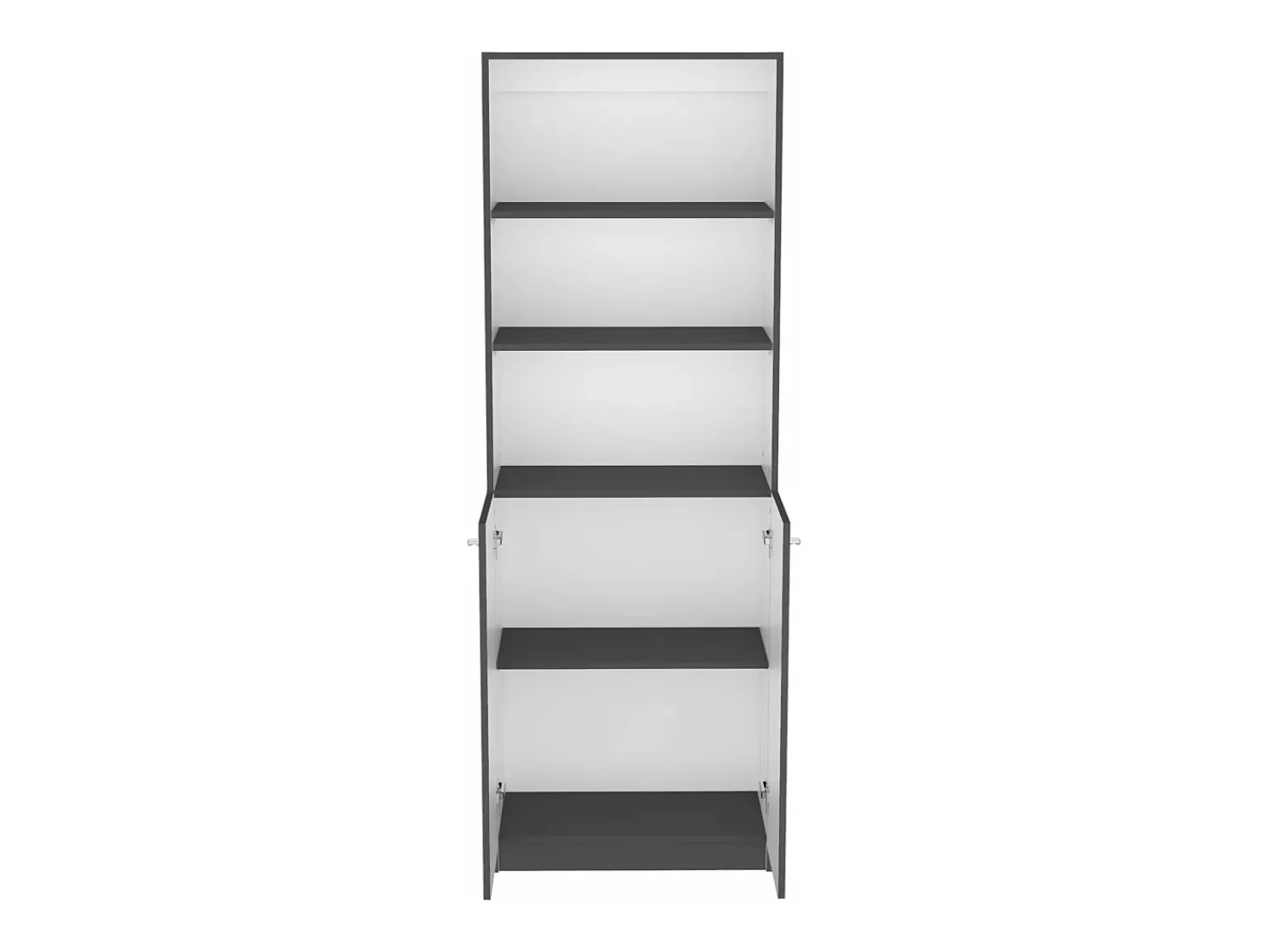 Biblioteca*TuHome Conjunto de estante de escritório em melamina de 3 peças com prateleiras e 2 portas, 180.6 cm X 188.4 cm X 29.9 cm, Multicolor Multicor