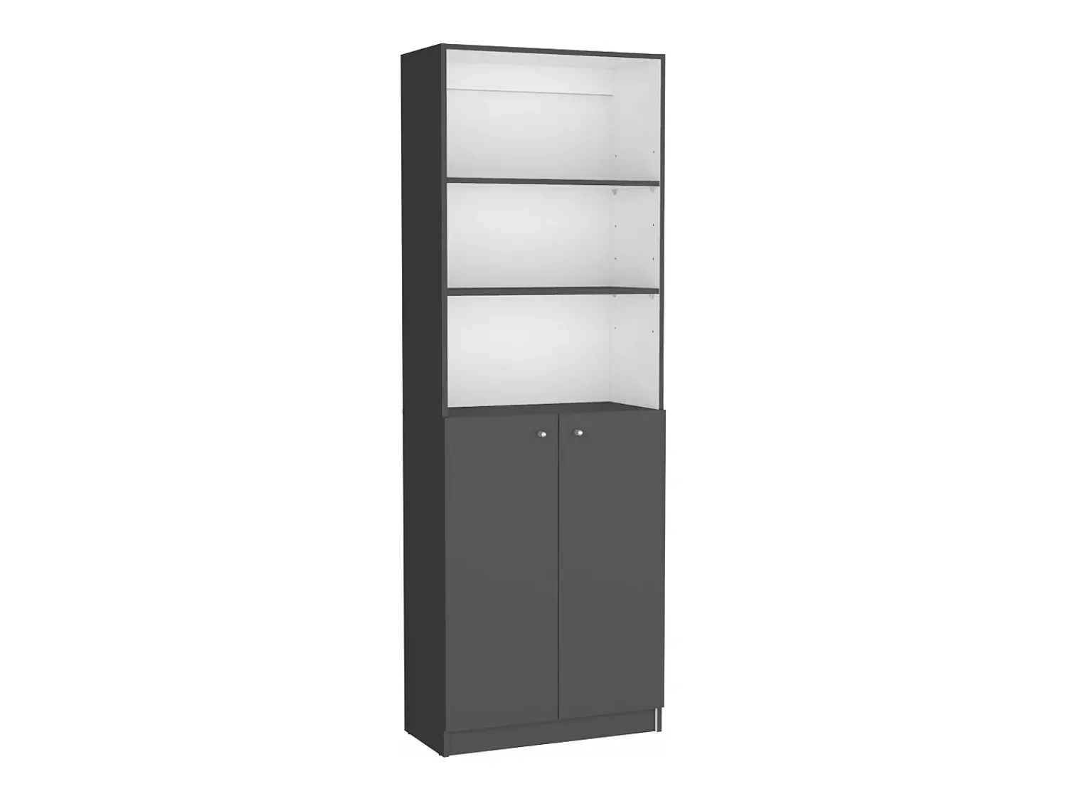 Biblioteca*TuHome Conjunto de estante de escritório em melamina de 3 peças com prateleiras e 2 portas, 180.6 cm X 188.4 cm X 29.9 cm, Multicolor Multicor