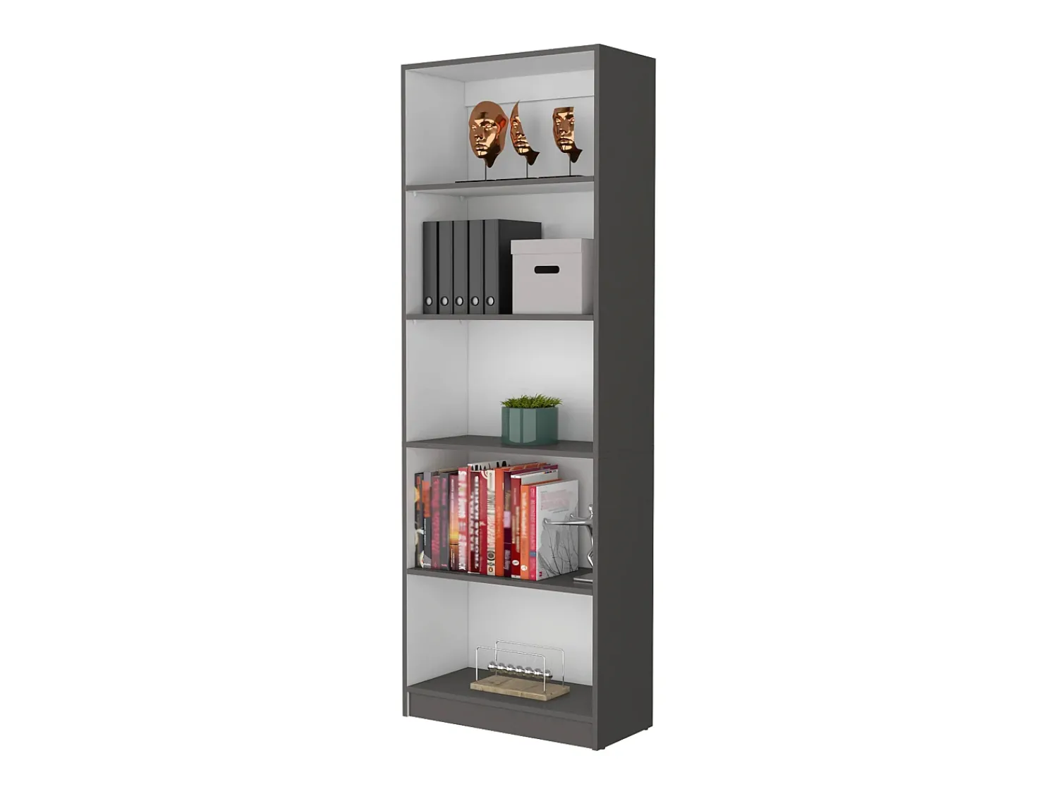 Biblioteca*TuHome Conjunto de estante de escritório em melamina de 3 peças com prateleiras e 2 portas, 180.6 cm X 188.4 cm X 29.9 cm, Multicolor Multicor
