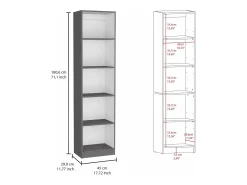 TuHome Conjunto de estantes para escritório em melamina de 3 peças com prateleiras, 180.6 cm X 170.6 cm X 29.9 cm , Multicolorido^ Biblioteca