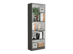 TuHome Conjunto de estantes para escritório em melamina de 3 peças com prateleiras, 180.6 cm X 170.6 cm X 29.9 cm , Multicolorido^ Biblioteca