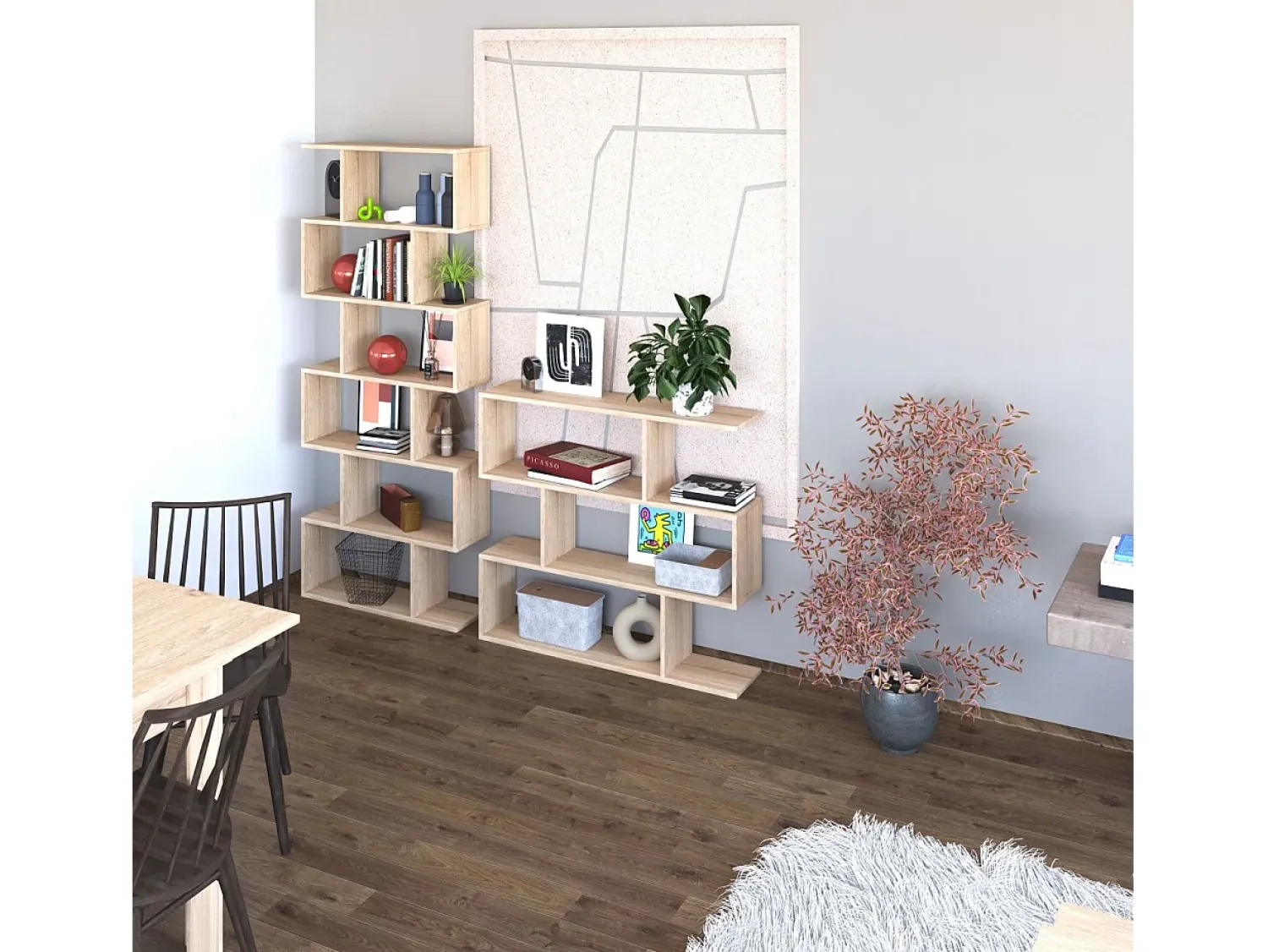 Prateleira|duehome Conjunto de estantes Zoe Castanho
