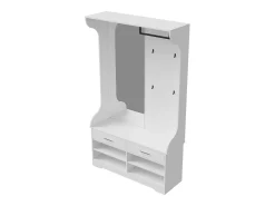 New Conjunto de guarda-roupa 6 em 1 com espelho e sapateira aberta, 104 x 35 x 180 cm Branco