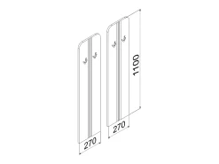 Clearance VCM Conjunto de guarda-roupa de madeira | Móveis de piso | Dimensões por painel: A. 110 x L. 27 x P. 2 cm | Por painel 2 ganchos - Balia (Branco) Multicor