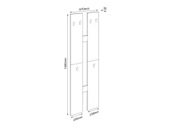 Móvel De Entrada*VCM Conjunto de guarda-roupa de madeira | Móveis de piso | Dimensões por painel: A. 140 x L. 57 x P. 2 cm | yes Painel 4 ganchos - Salia M (Branco) Multicor